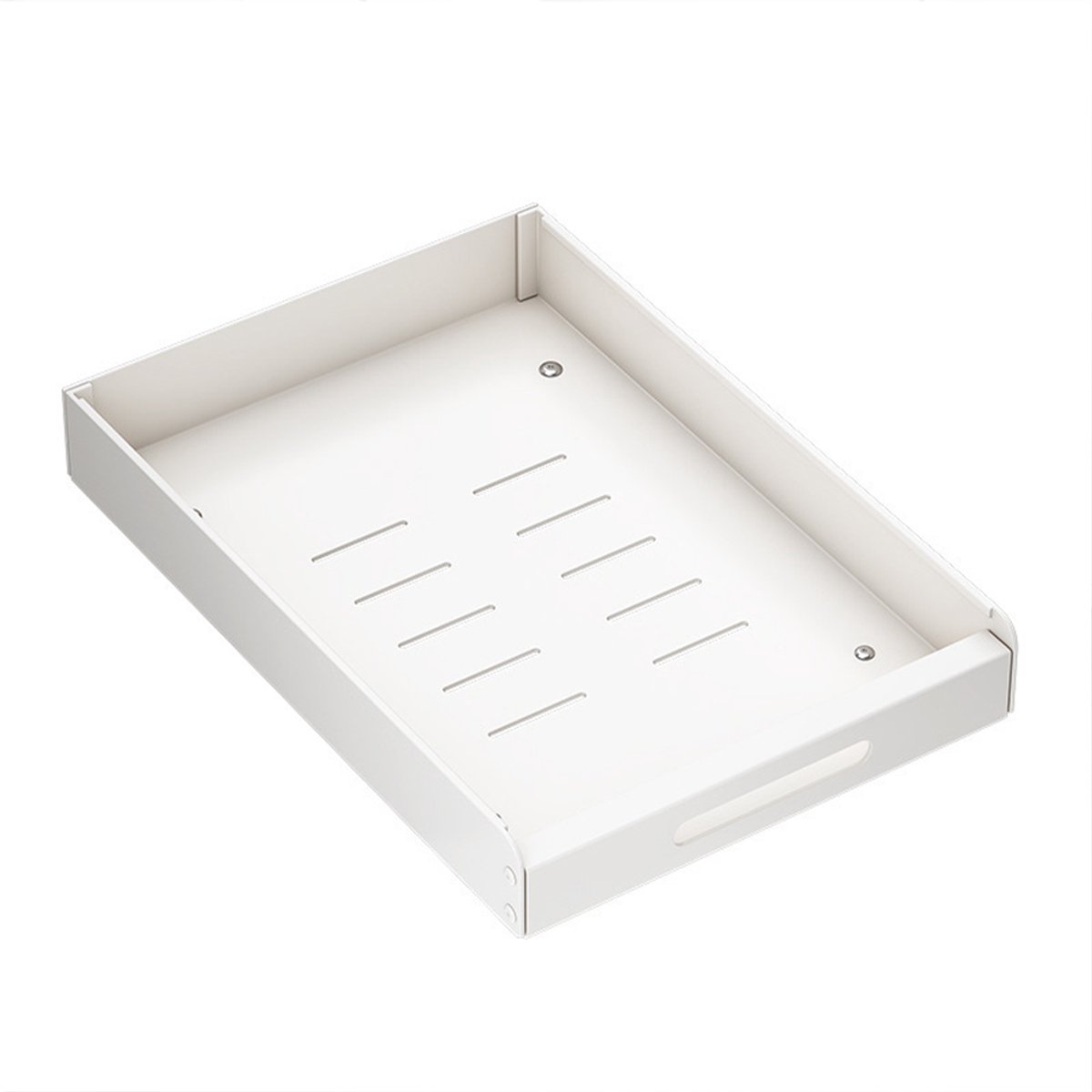 Schuiflade- Keukenlade Kast Organizer- Telescopische - Binnenlade Keuken -Gootsteenkast/Lade Organizer - Uittrekbaar en Verstelbaar - wit - 45x35x8CM
