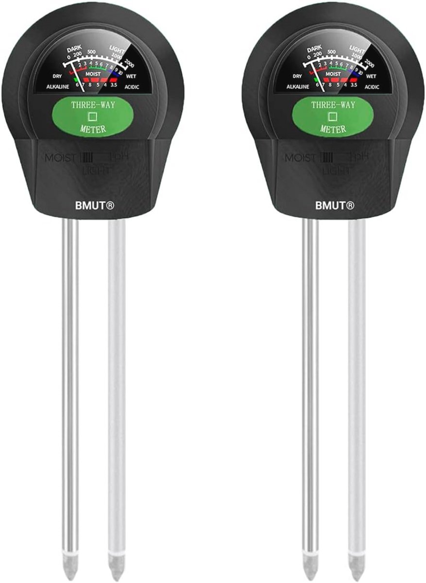 2 x 3-in-1 Bodemtester voor Bodemvochtigheid, pH en Licht - Ideaal voor Tuin en Kamerplanten