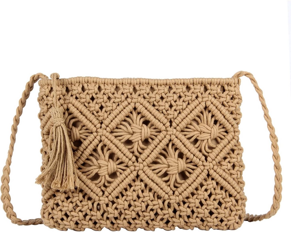 Handgemaakte Crossbody Tas Dames Zomer Strandtas Schoudertas Katoen