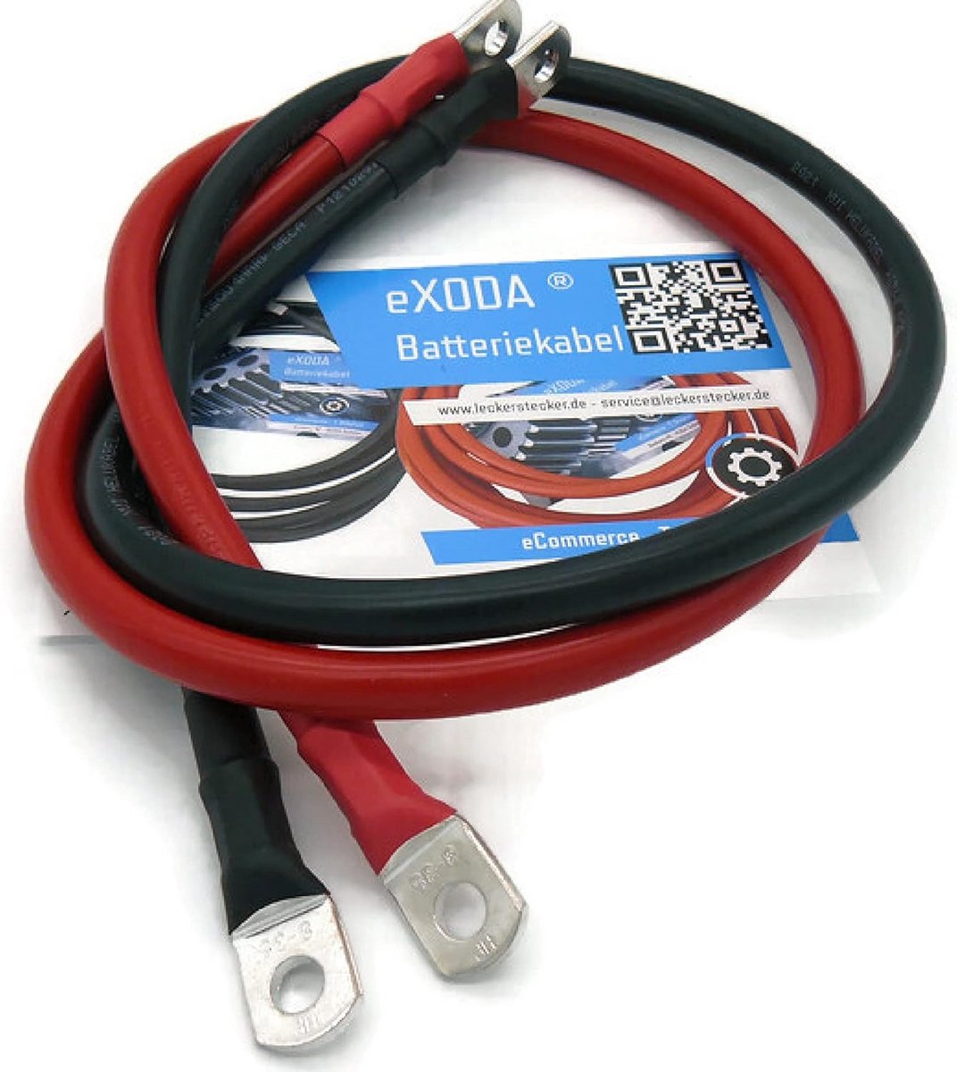 Krachtige Batterijkabel 35mm² 75cm Koper Stroomkabel met M8 Ringogen - Rood