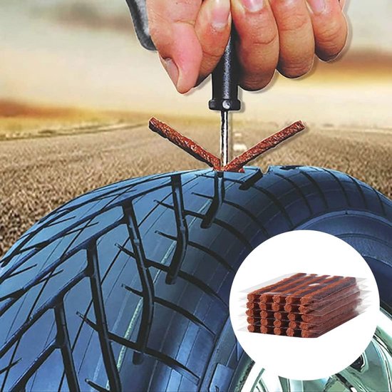 Reparatiestrips voor tubeless banden - 15 stuks, 6 x 100 mm - Voor auto, motorfiets, fiets en kruiwagen — afbeelding 3