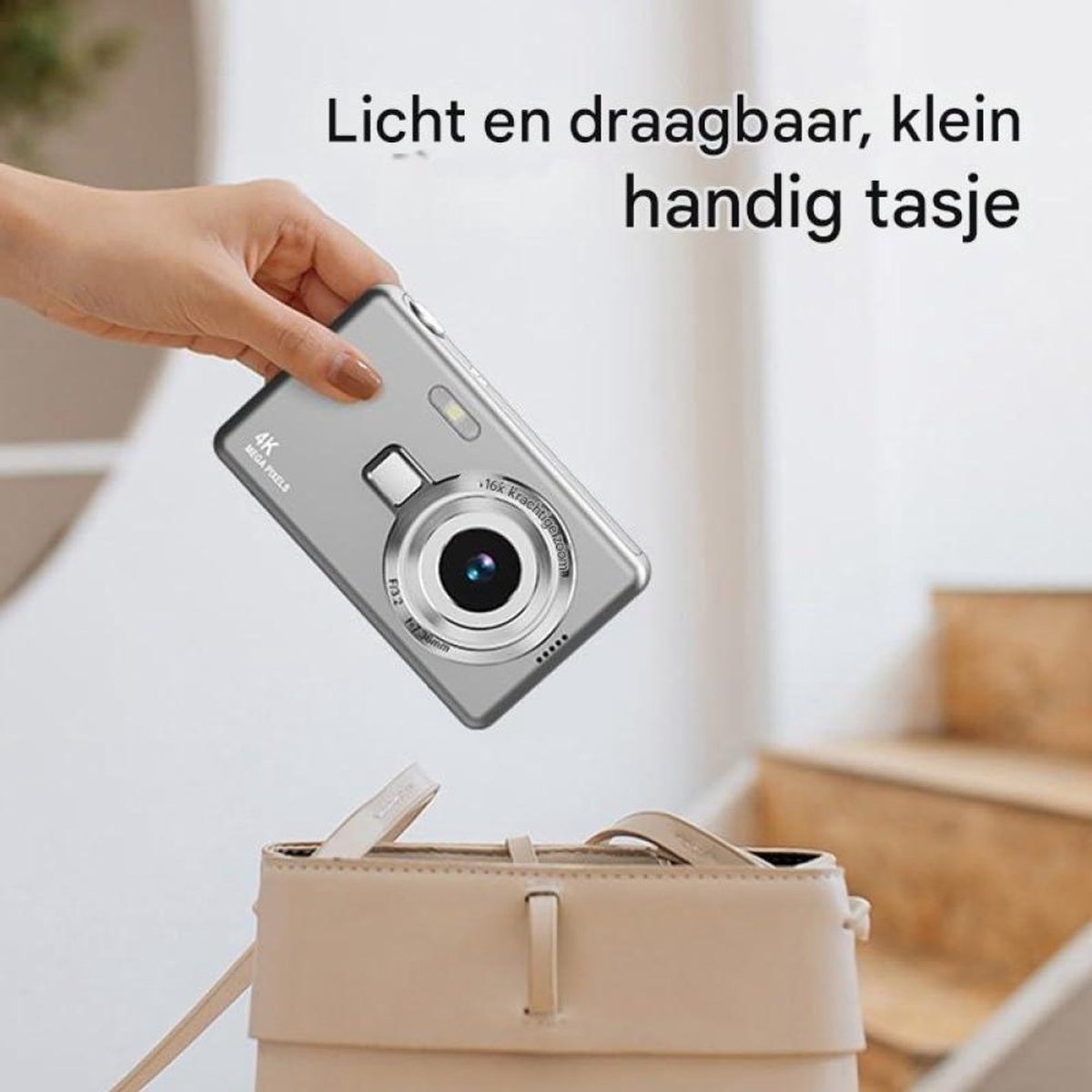 Ynkkvre - 4K Ultra HD CCD Digitale Camera - Digitale Camera - Fototoestel - Fotocamera - Mini Compacte Point-and-Shoot Camera - 96 Megapixel resolutie - 16x digitale zoom - 2,4-inch IPS-scherm - Full HD 1080p video - Zwart – foto 7