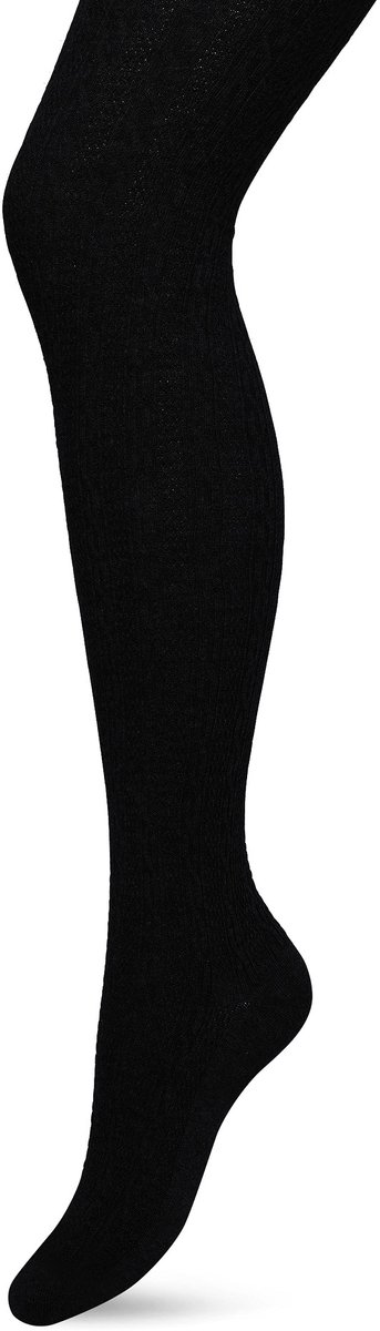 Bonnie Doon Bio Kabel Maillot Dames Zwart maat L/XL - Ingebreid Kabel patroon - Biologisch Katoen - Uitstekend draagcomfort - Classic Cable Tights - OEKO-TEX - Gladde Naden - Klassiek - Black - BP211903.101