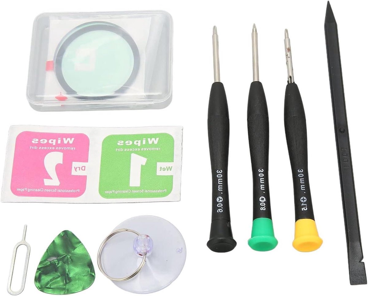 Horlogeglas - Schermvervanging - LCD-lens Vooraan - Reparatieset - Professioneel - Compatibel met [Hoofdkeyword] Galaxy Watch 4 - Vervangende Reparatieset - Horlogeglas - Digitizer - Geschikt voor R870 R875 - Zwart Model.