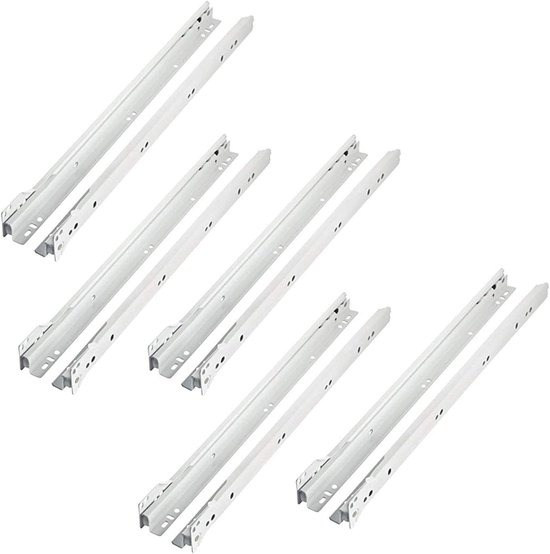 Roller guide - drawer guide - 450 mm - telescopic guides - extendable ...