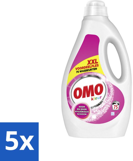 OMO – Vloeibaar Wasmiddel – Kleur XXL – 75 Wasbeurten - Bulkverpakking - 5 stuks