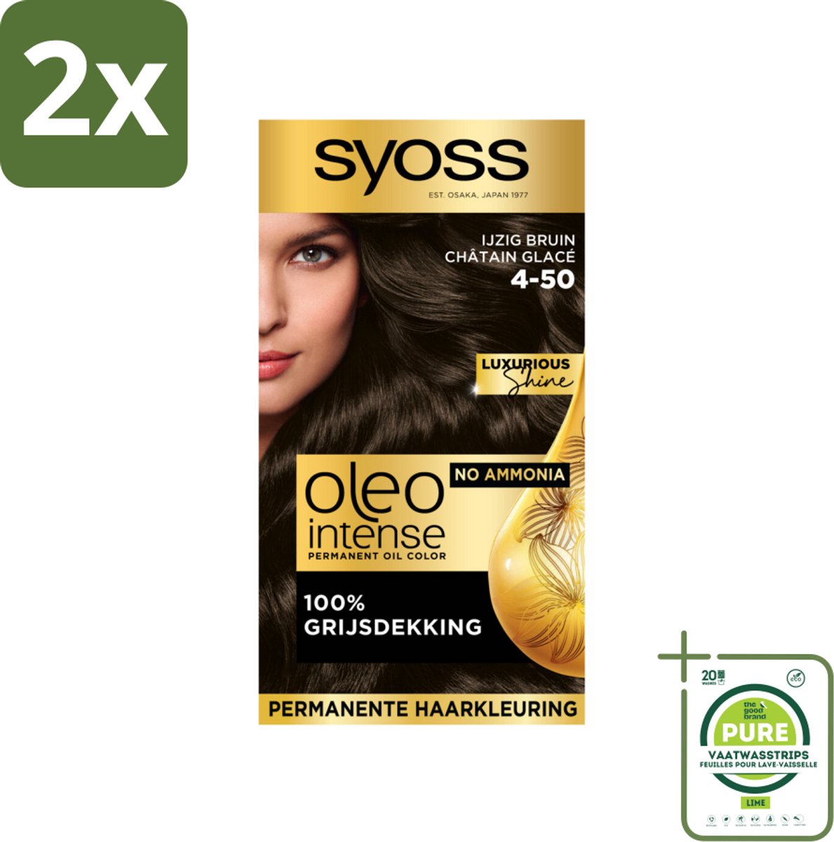 Syoss Oleo Intense - Haarverf - 4-50 - Ijzig Bruin - 115ml x 2