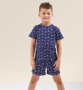Little Label - Pyjama d'été garçon - Palmier bleu foncé - 146-152 / 12Y - Coton bio extra doux