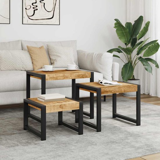 vidaXL Ensemble de table 3 pièces Bois de manguier massif