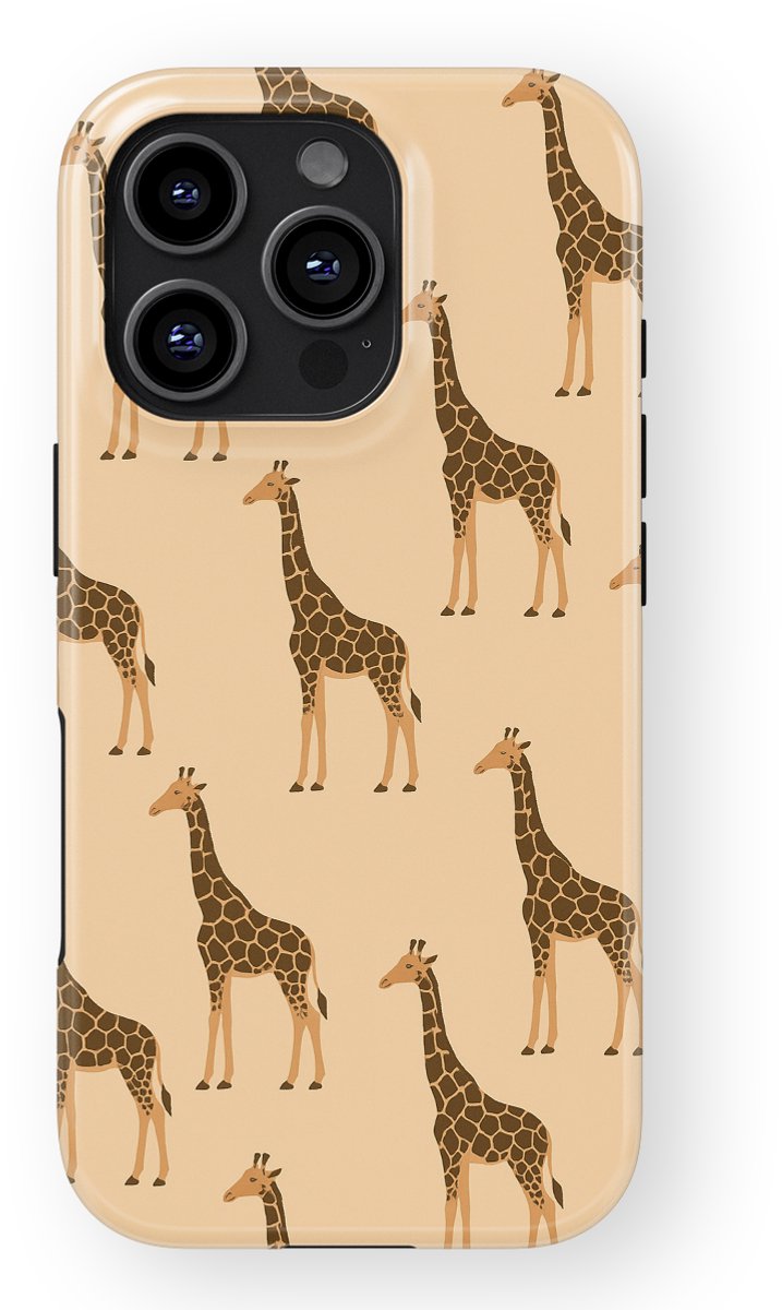 DripCase Luipaard Hoesje geschikt voor iPhone 16 Pro | Backcover met Mag | Hoesje met Dierenprint geschikt voor iPhone 16 Pro Giraffe