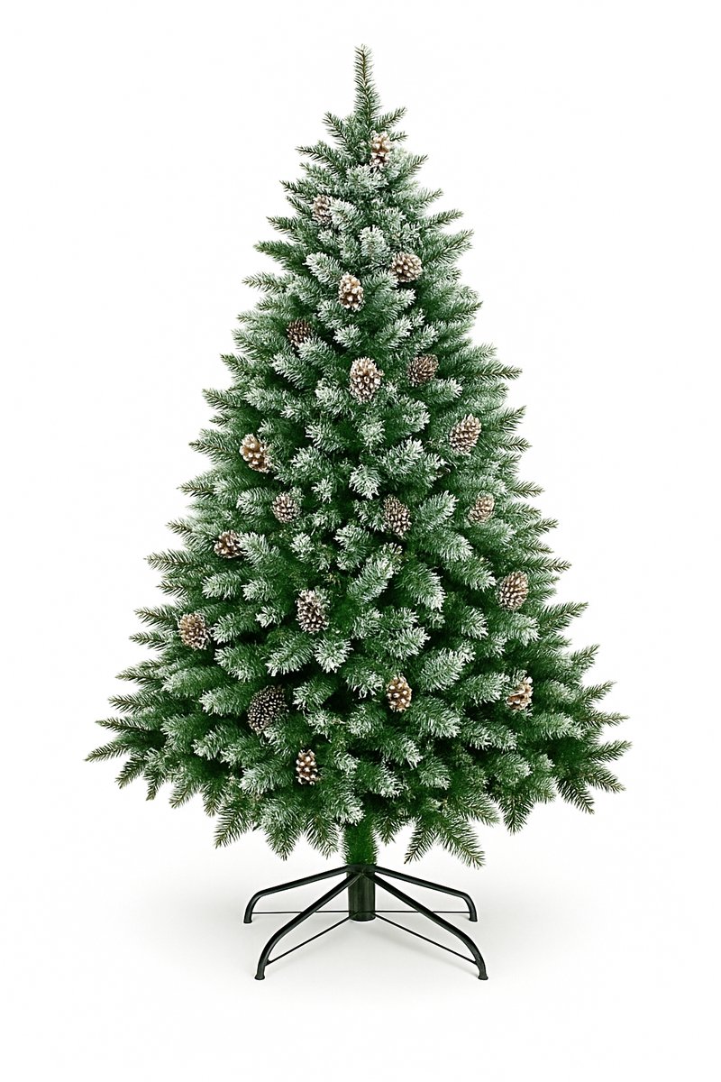 Yorbay Kunstkerstboom Spar - 150 cm - Natuurlijke Uitstraling - Inclusief Metalen Voet