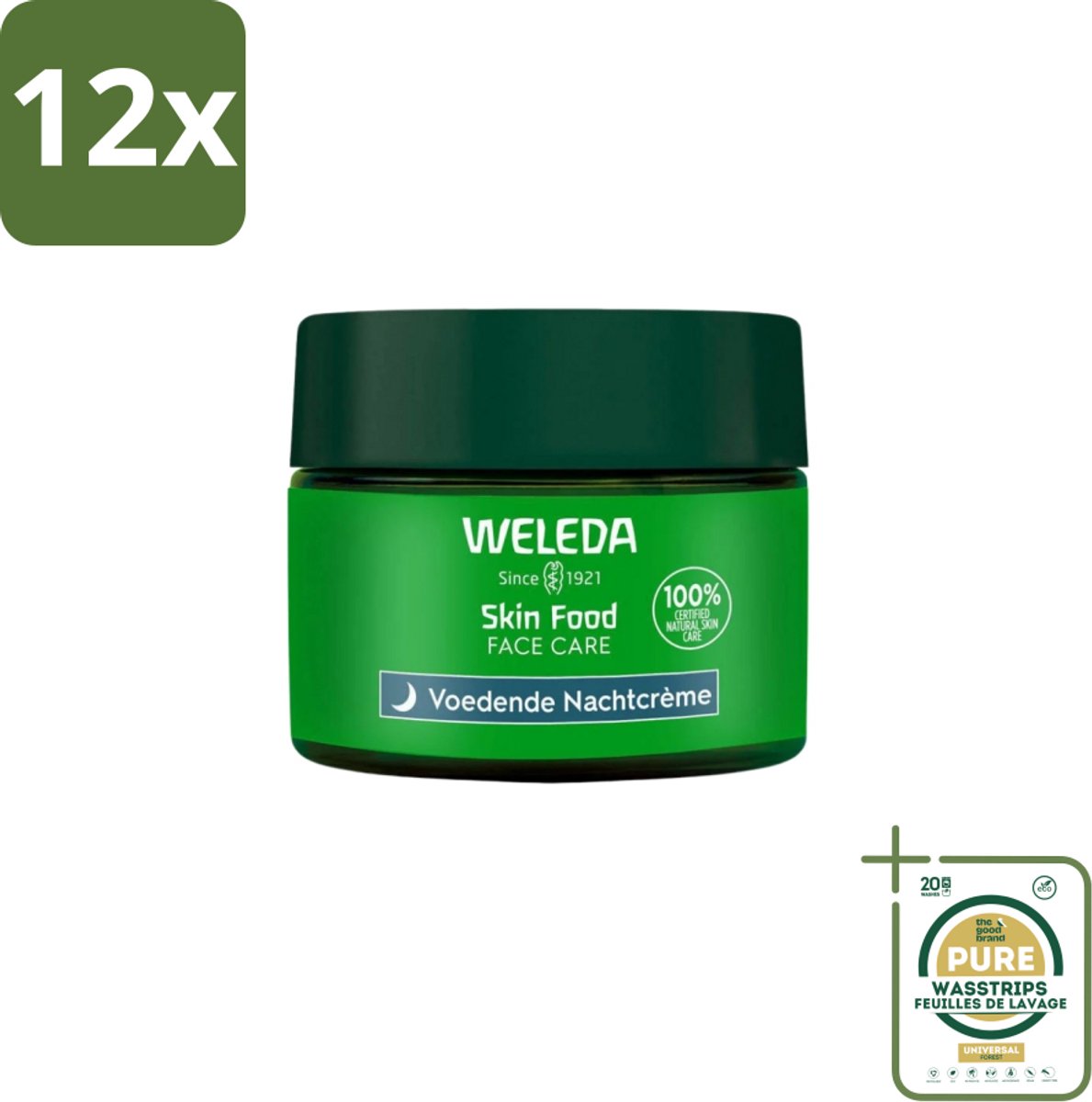 WELEDA - Nachtcrème voedend - Skin Food - 40 ml - Voordeelverpakking - 12 stuks - Natuurlijke nachtcreme - Biologische nachtcreme