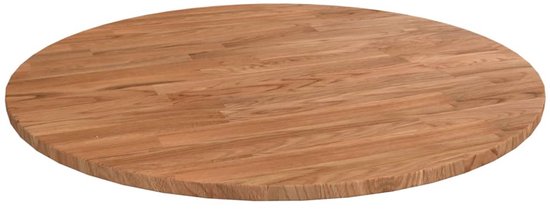 Plateau de table rond vidaXL - 50 cm - Chêne Massief - Plateau de table en chêne brun clair - Plateau de table rond - Plateau de table rustique - Plateau de table Vintage - Plateau de table basse