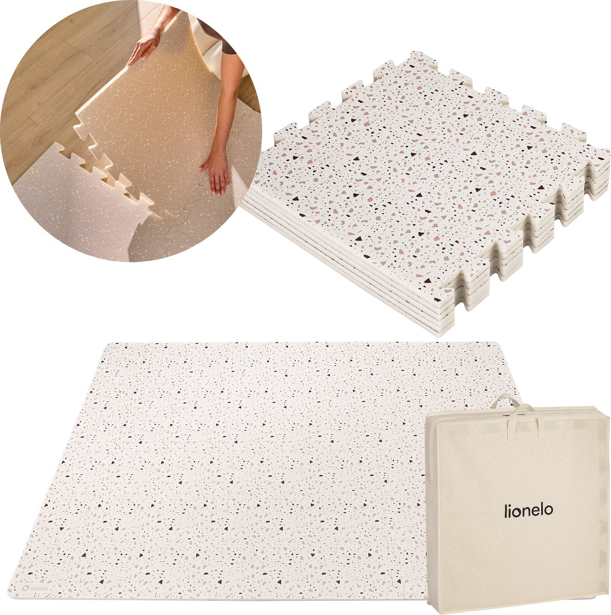 Yoka Speelmat Baby – Premium Speelkleed Foam – Veilig & Zacht – Dubbelzijdig Vloerpuzzel – Opvouwbaar + Opbergtas – voor Binnen & Buiten – Speeltapijt – Baby Speelgoed 6 3 9 1 maanden – Babygym Play Mat – Cadeau vanaf 0 jaar Mooie Beige Kraamcadeau — afbeelding 15