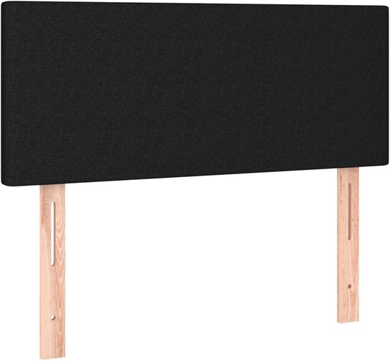 vidaXL Sommier tapissier avec matelas Tissu Noir 90 x 200 cm