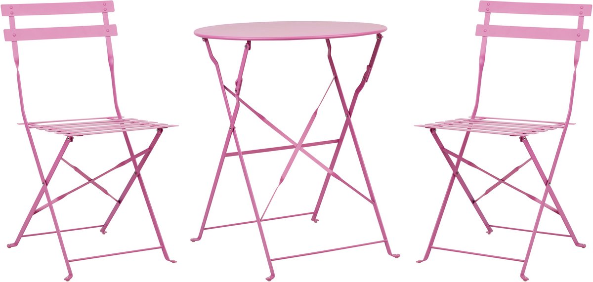 Bol.com BELIANI FIORI - Bistroset voor 2 - Roze - Staal aanbieding