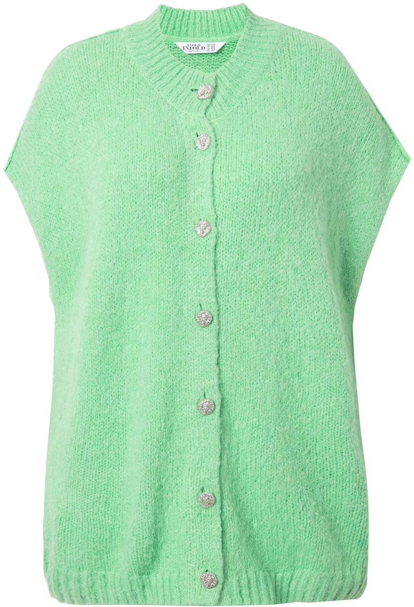 Studio Untold - Dames - Gebreid vest oversized extra zacht - Pastelgroen - Maat 50+
