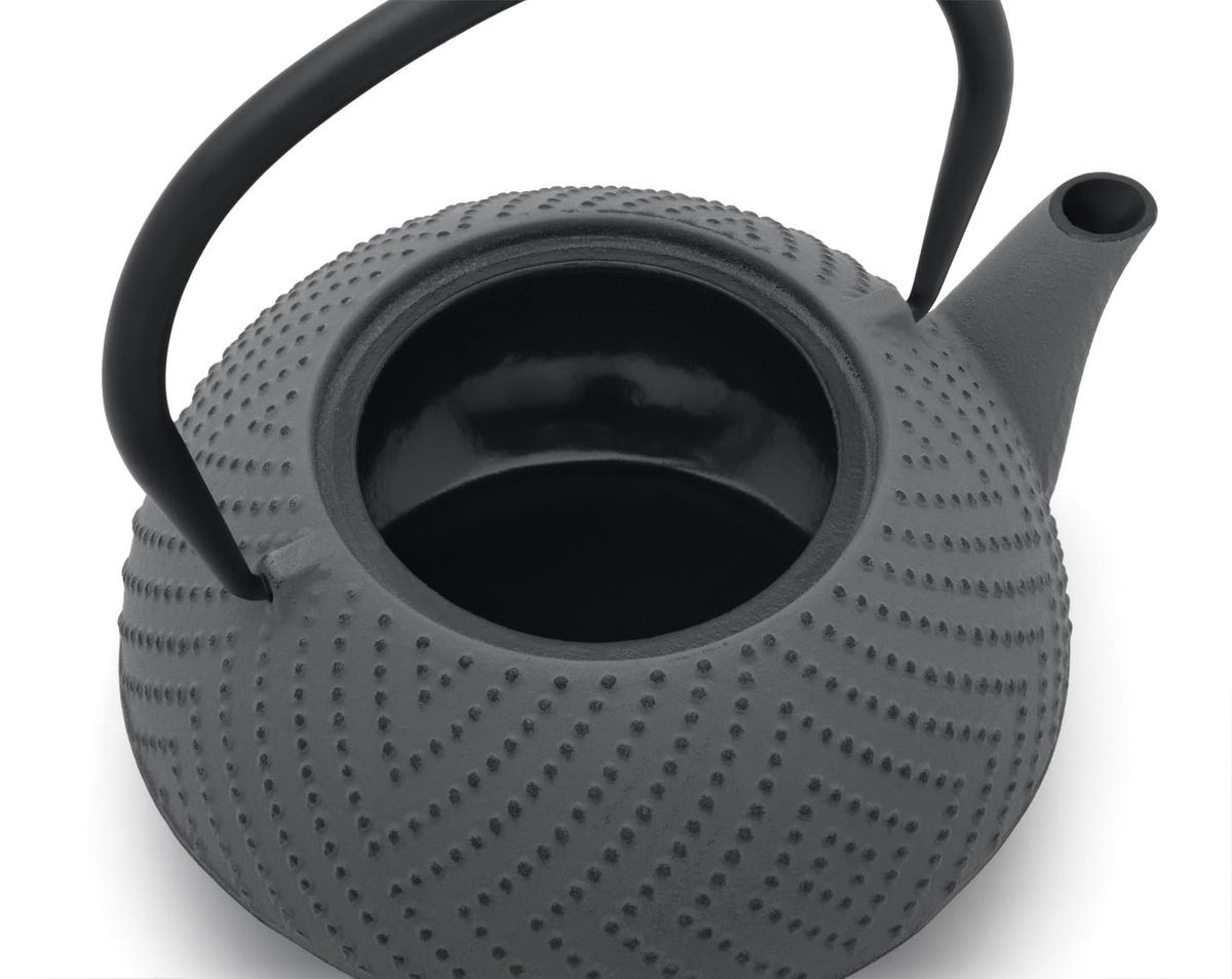 Unyqoos® Stijlvolle grijze gietijzeren theepot met roestvrijstalen filter 1,2 liter — cadeau in Koken & Dineren - foto 7