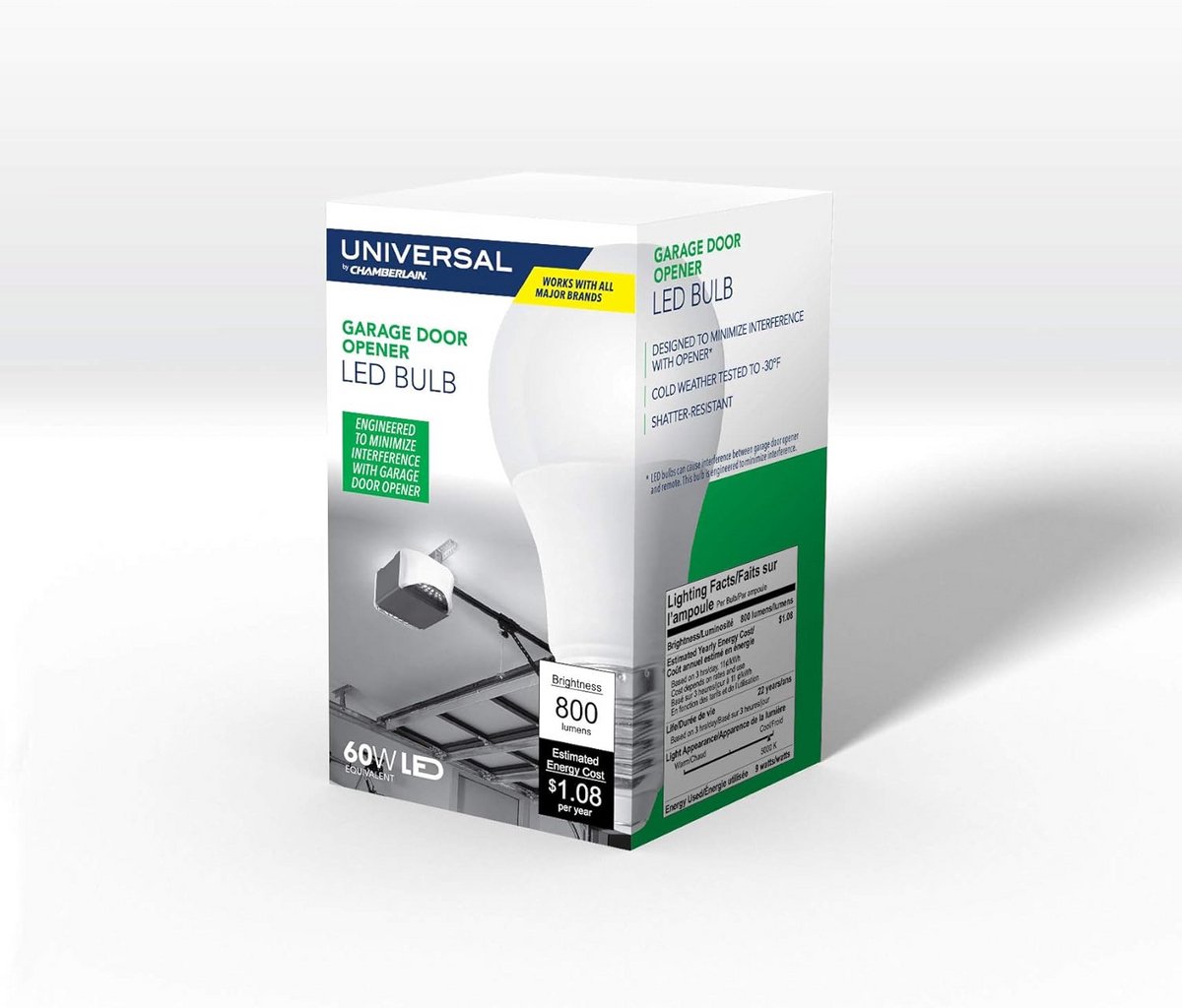 Energiezuinige LED Lamp Vervanging voor Garageopener - 800 Lumen