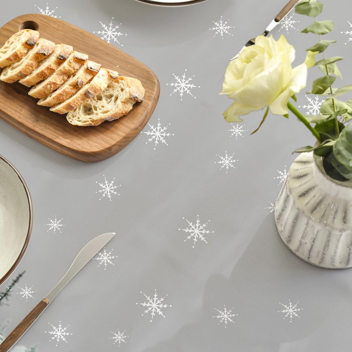 Ronde Kerst Tafelkleed met Feestelijke Winterprint - Waterafstotend en Duurzaam
