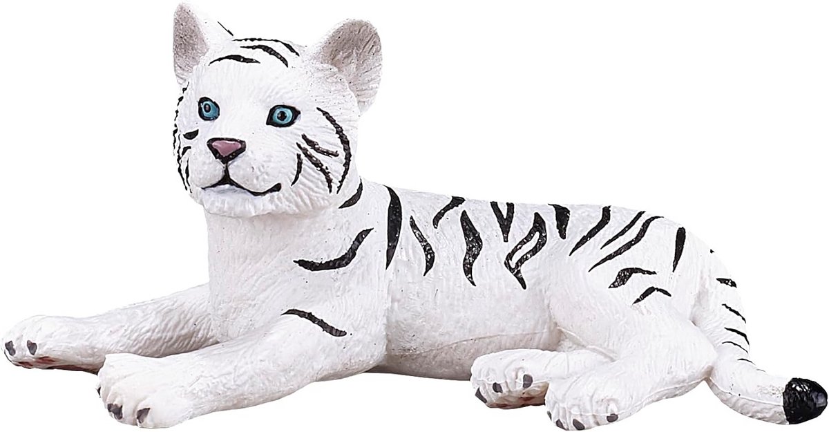 Realistisch Speelgoedmodel Witte Tijger Welp Liggend