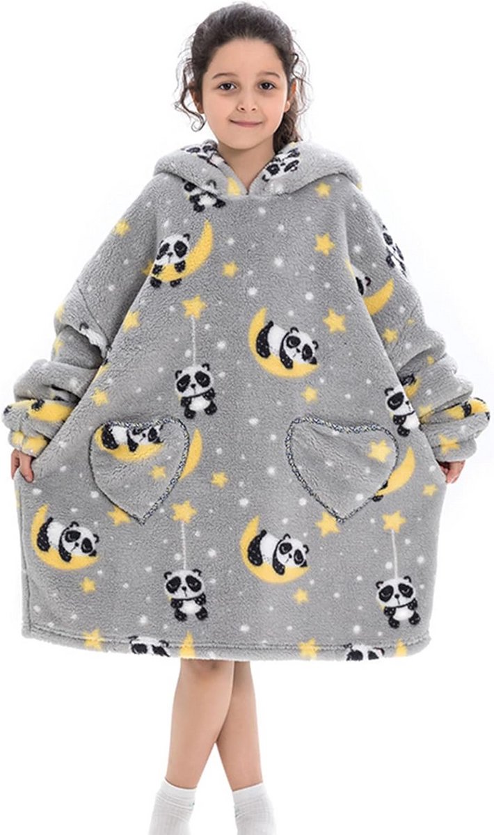Extra Grote Hoodie Deken met Mouwen voor Kinderen en Tieners