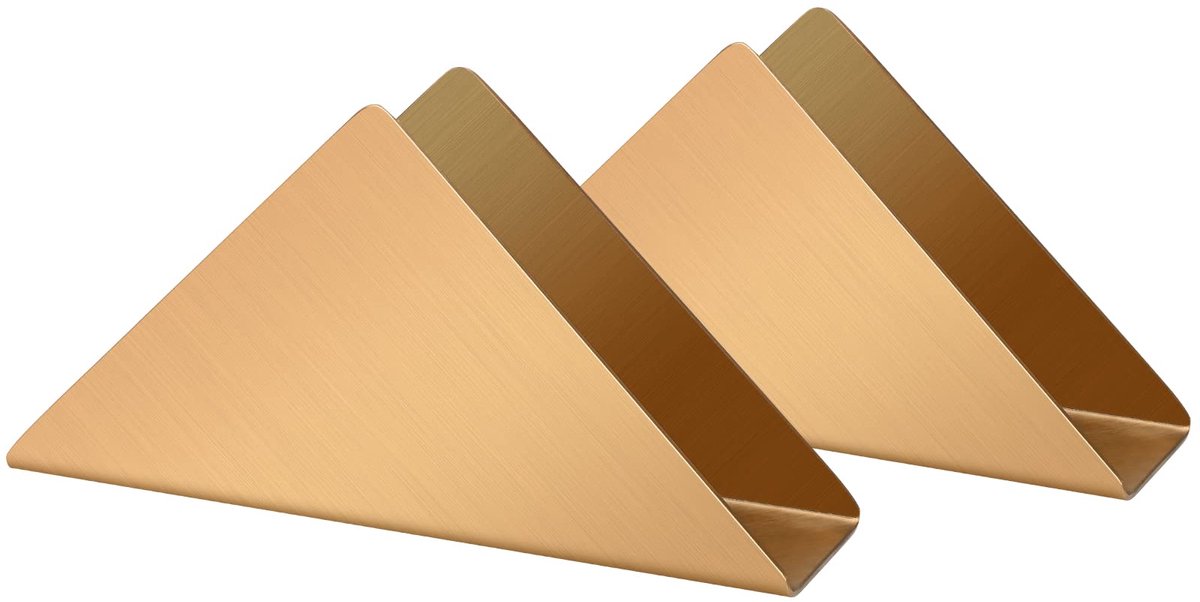 Unyqoos® Set van twee gouden roestvrijstalen servethouders met modern ontwerp