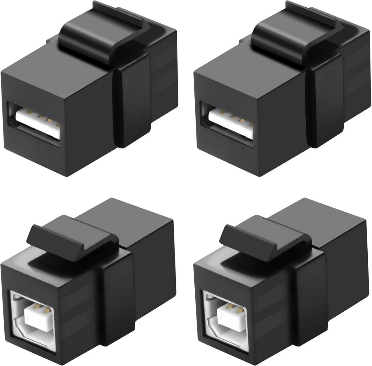 USB B naar USB A Keystone Adapter Paneelmontage Soldeerloos voor PC Printer Scanner