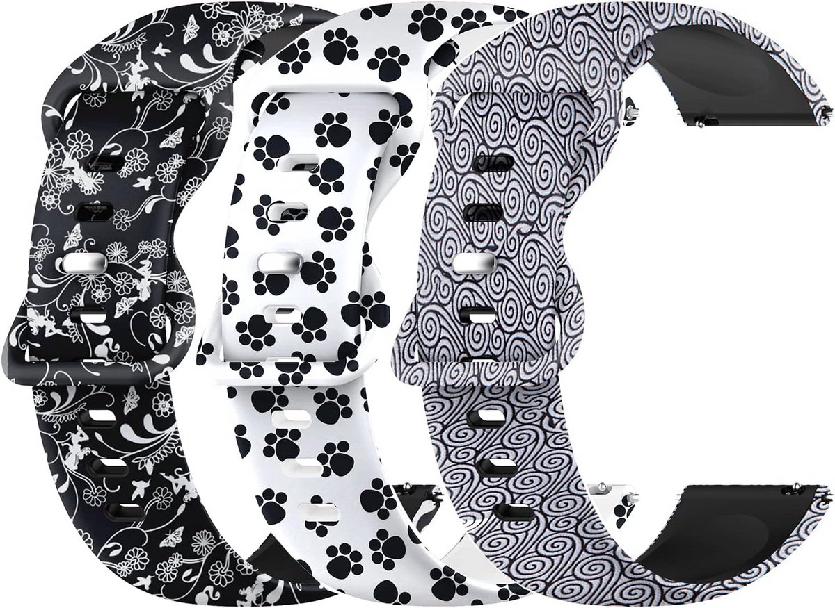 Siliconen Horlogeband 20mm 22mm met Snelsluiting voor Smartwatch en Sporthorloge