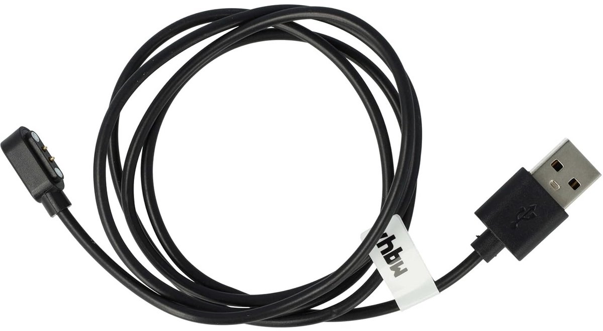 USB Oplaadkabel voor Smartwatch en Fitnesstracker, 100 cm Zwart