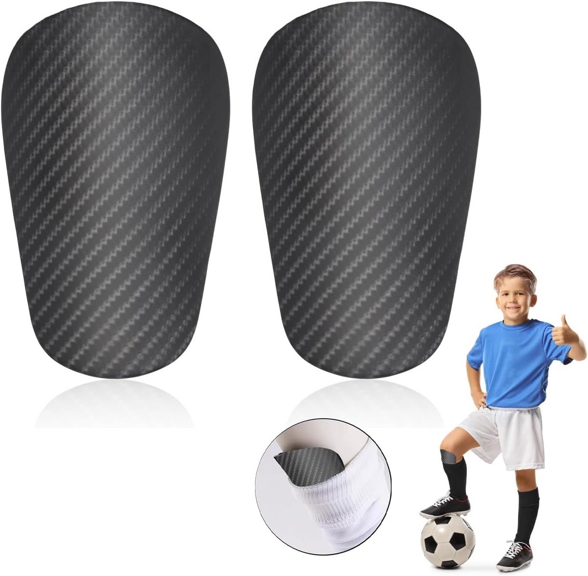 Voetbalscheenbeschermers Set van 2 - Anti-slip Kuitbeschermers voor Jeugd en Volwassenen