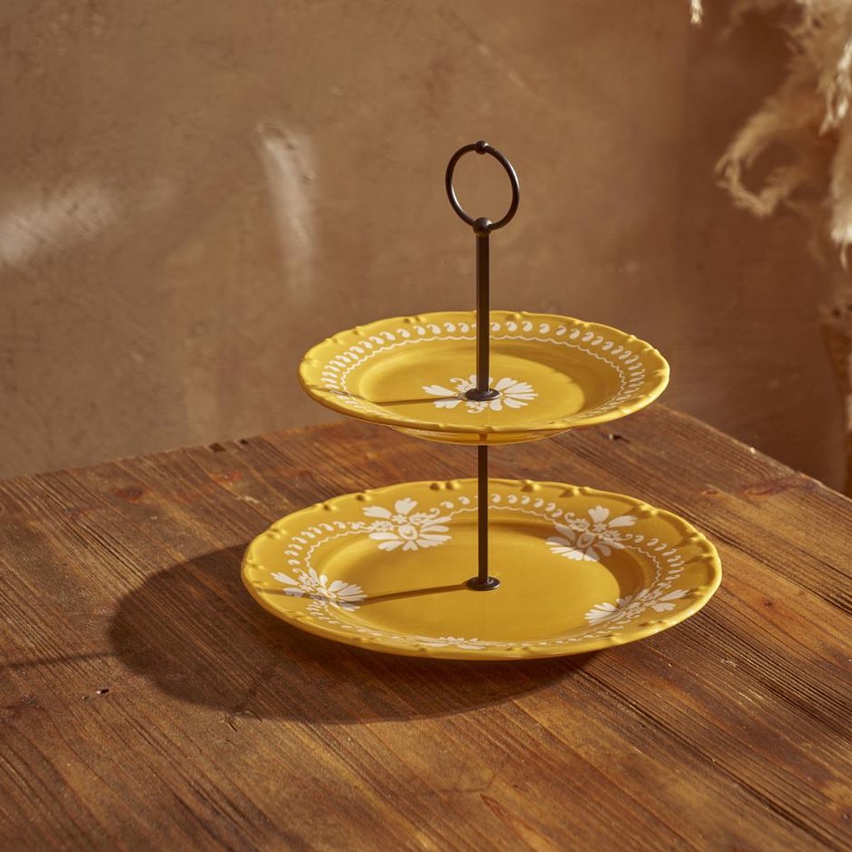 Indian 2-laags Koekjesstandaard -Mostergeeld - Premium Kwaliteit - 25cm 19cm