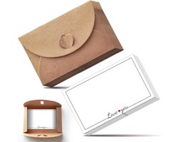 30x Mini Enveloppen met Set van Kleine Kraft Kaartjes voor Cadeaubonnen en Bedankjes