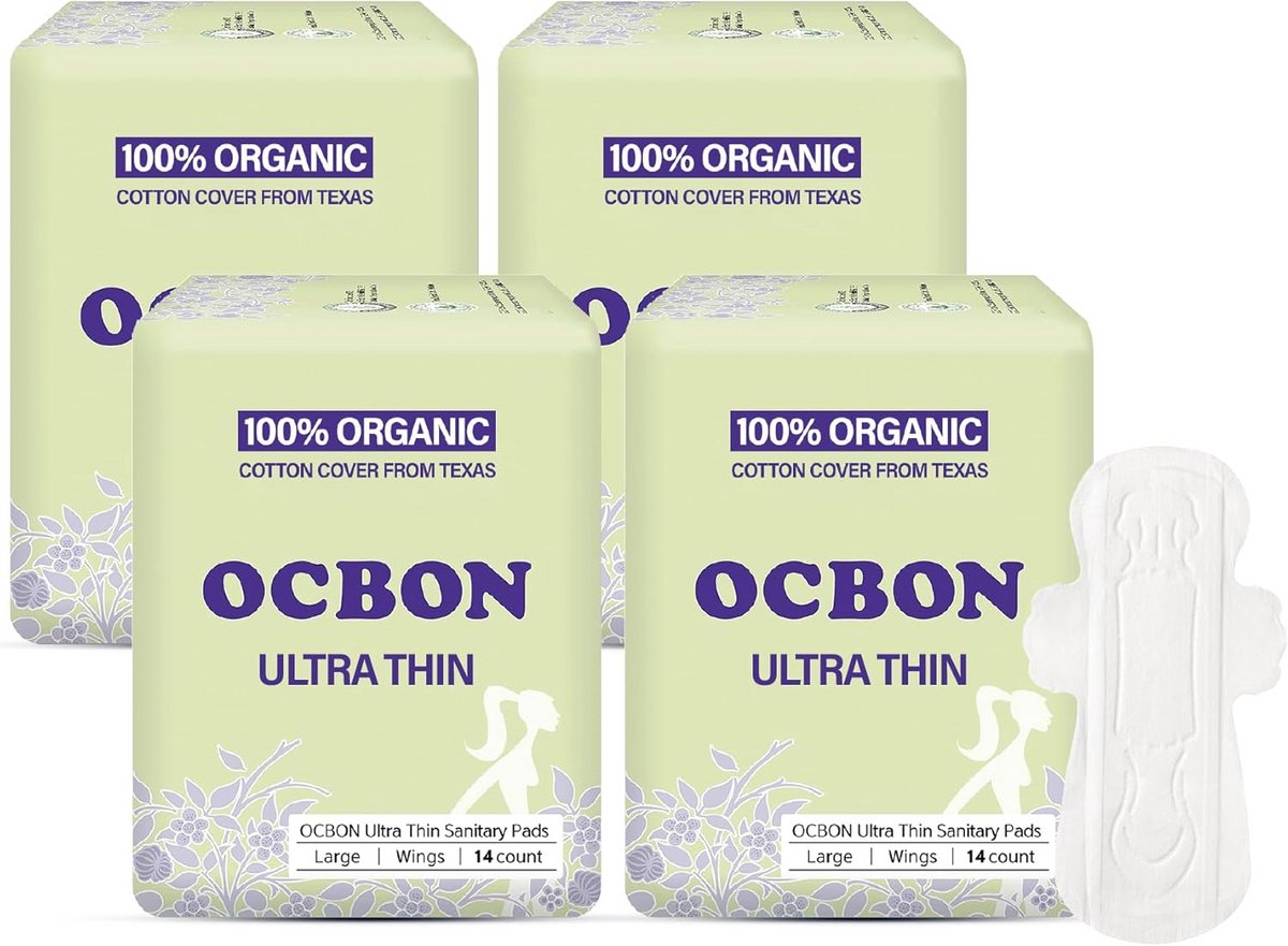 Extra Dunne Maandverband met Vleugels - Biologisch Katoen & Super Absorberend (56 Stuks)