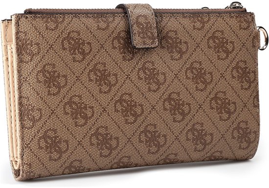 GUESS porte-monnaie Laurel II SLG Double Zip Organizer Latte Logo beige