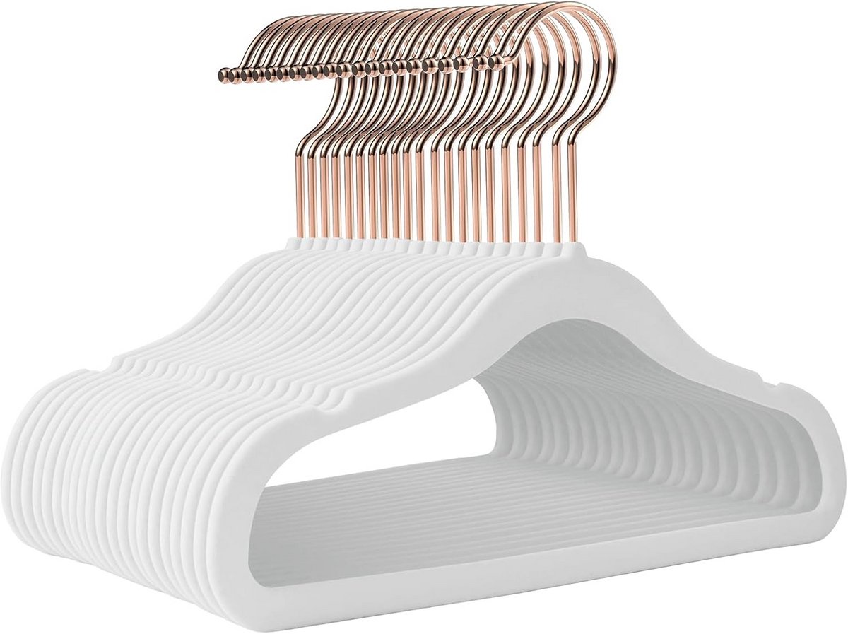 Set van 50 Witte Kinderhangers - 35,5 cm Kunststof - Ideaal voor Baby- en Peuterkleding