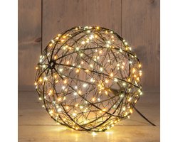 Boule de Noël lumineuse Anna's Collection - 3D - D18 cm - 200 LED - Blanc chaud - Métal - Boule décorative - Figurines lumineuses de Noël