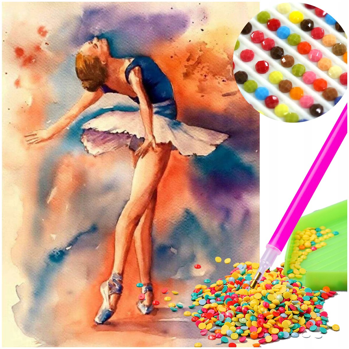 Diamant Schilderen Baletdanseres 5D Knutselpakket 30x40cm