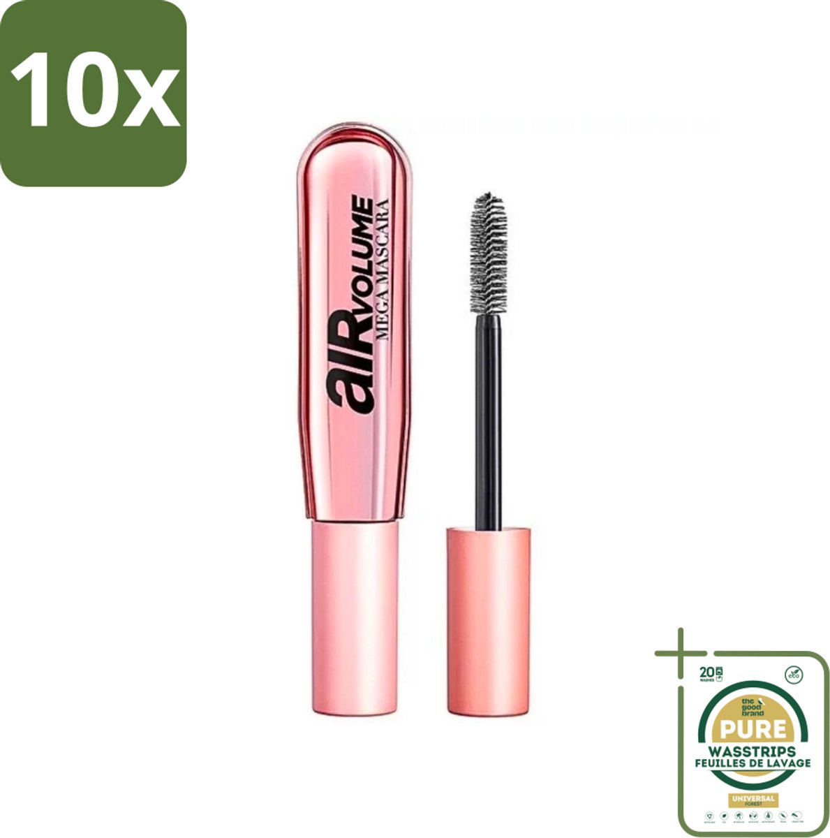 10 x L'Oréal Paris - Mascara - Air Mega Volume - Zwart - 8,7 ml - Grootverpakking - Mascara Volume - Mega Volume - Luchtige Mascara - Wimpers Volume - Contactlens Geschikt