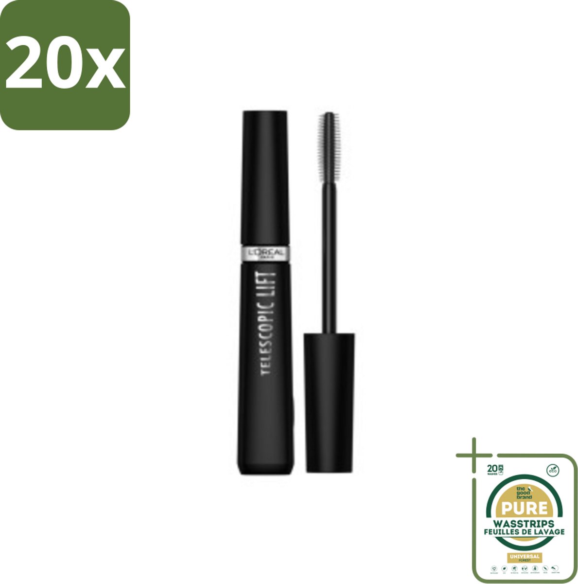 20 x L'Oréal Telescopic Lift Mascara Zwart 9,9 ml - Grootverpakking - Telescopic Lift Mascara - L'Oréal Paris Mascara - Mascara Voor Wimpers - Wimpers Verlengen - Wimpers Liften