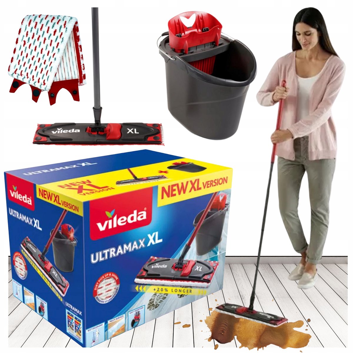 Vileda Ultramax XL vloermopset - 42 cm, inclusief wringer