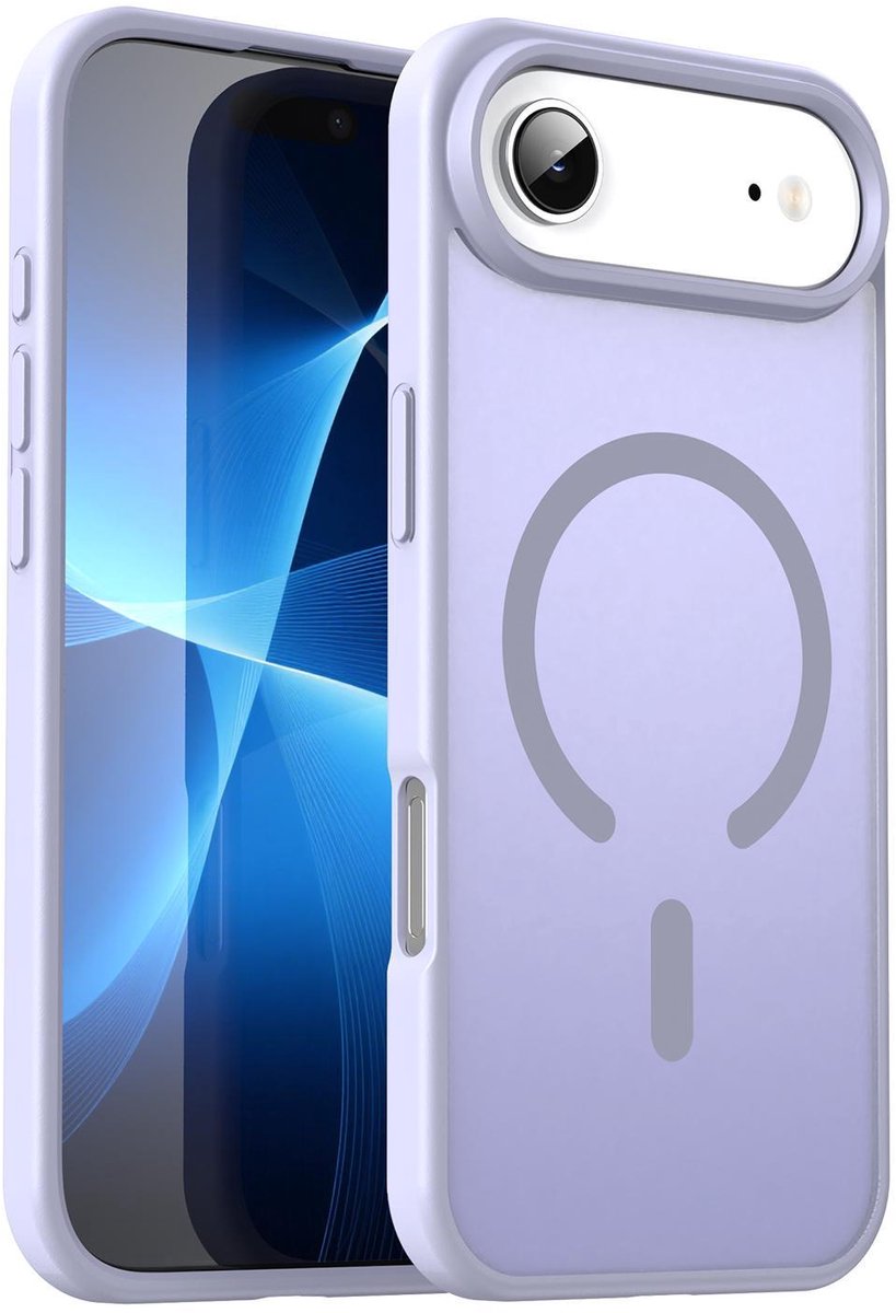 Mobigear Hoesje geschikt voor Apple iPhone Air MagSafe Telefoonhoesje Hardcase | Mobigear Shockproof Backcover | Geschikt voor MagSafe | Geschikt voor Draadloos Opladen met Magnetische Ring | Geschikt voor MagSafe Case - Lavendel
