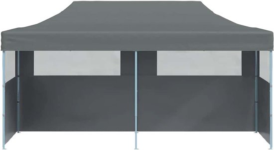 vidaXL - Partytent - pop-up - inklapbaar - met - zijwanden - 3x6 - m - antraciet