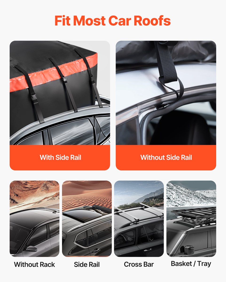 VEVOR Auto Dakdrager Tas Daktas 20 Kubieke Voet 840d PVC Dakkoffer – foto 6