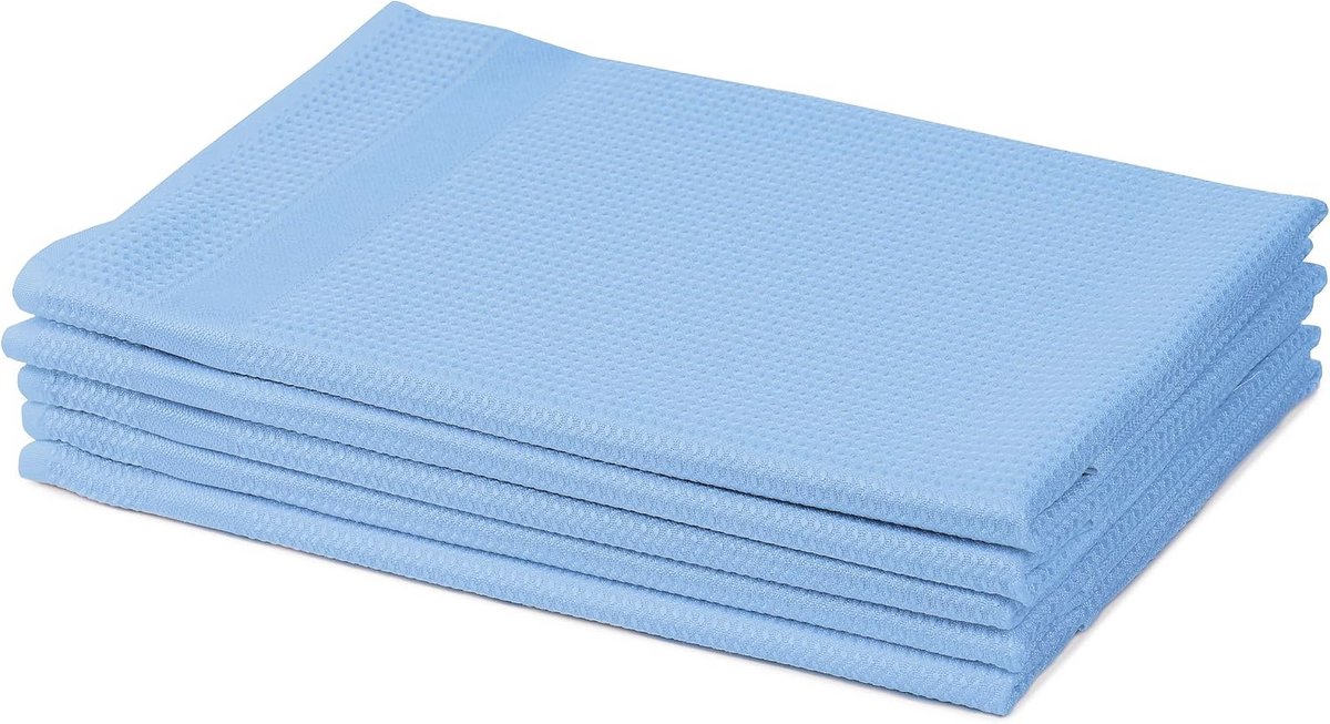 Glazen Doeken Set van 5 - 45 x 65 cm - Blauw