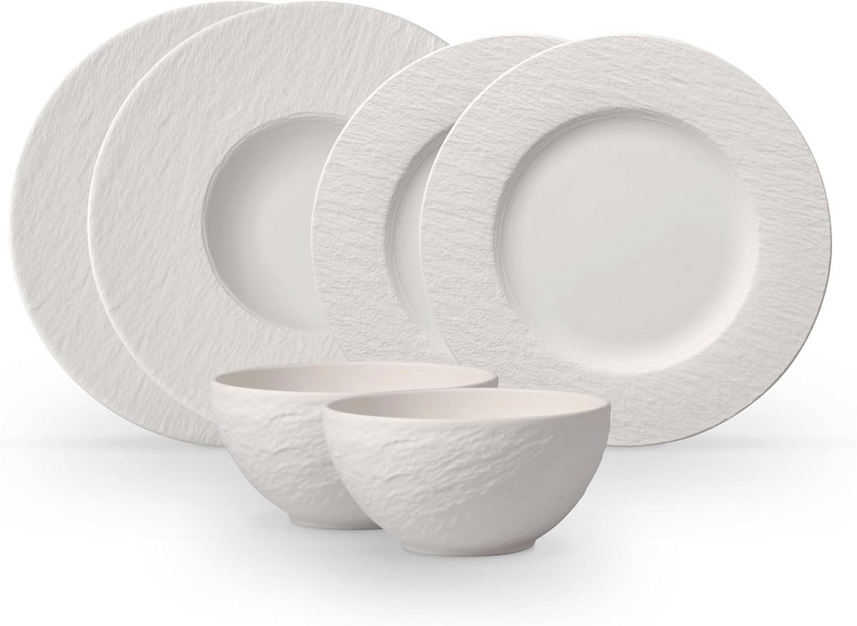 Set van 6-stuks Startservies in Modern Wit