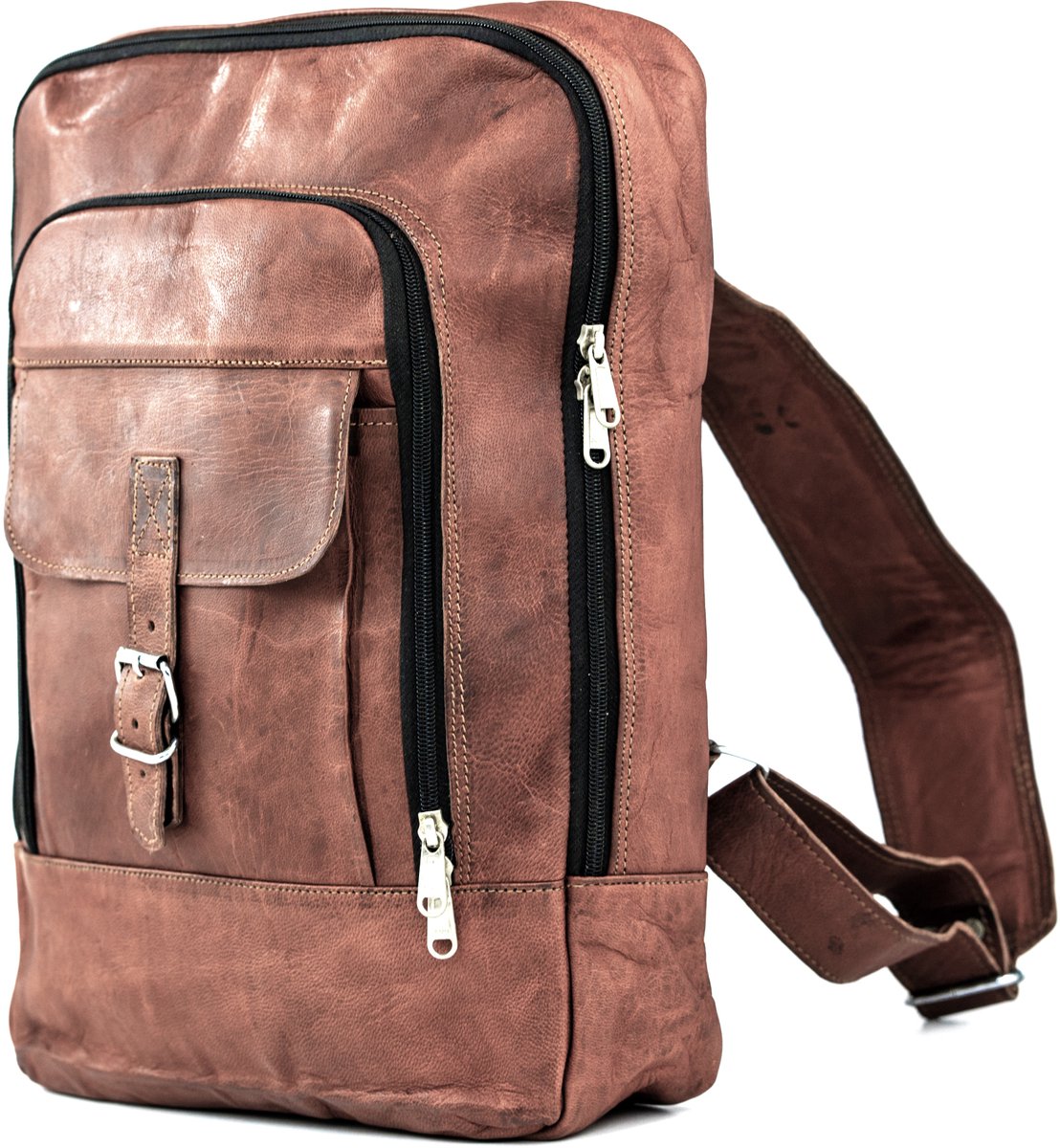 Rugtas OnceDoce® Urban Chique Echt Leer Rugzak Laptop Tas ‘Andora’- 45x30x10cm model 0220