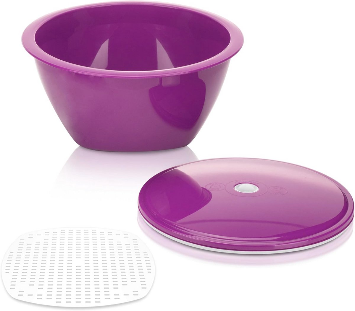 Multimaker opvangkom voor PowerLine rasp en V5 mandoline - magnetronbestendig met deksel, violet