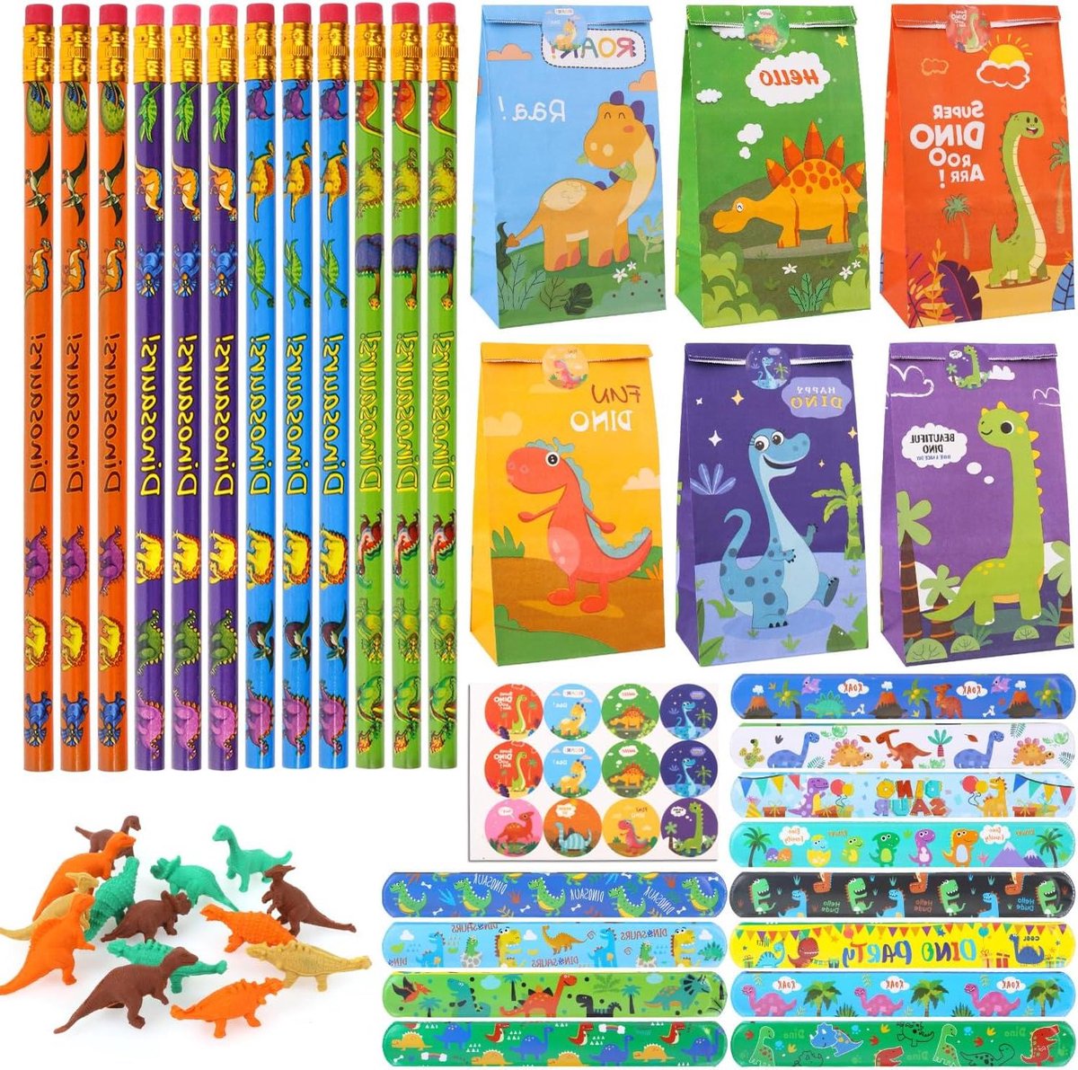Allecta - Feestzakken vullers: Dinosaurus thema - 50 stuks - Kinderfeestje - Pinata vuller