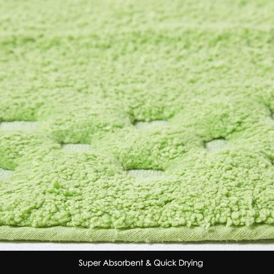 Antislip Badmat 45 x 75 cm - 100% Katoen - Absorberend en Onderhoudsvriendelijk in Lichtgroen